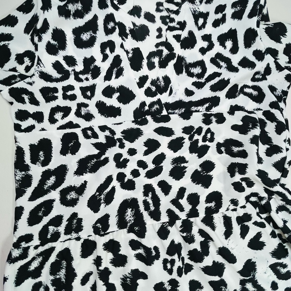 Sunday Up Black and White Animal Print Long Sleeve Dress - Picture 13 of 16